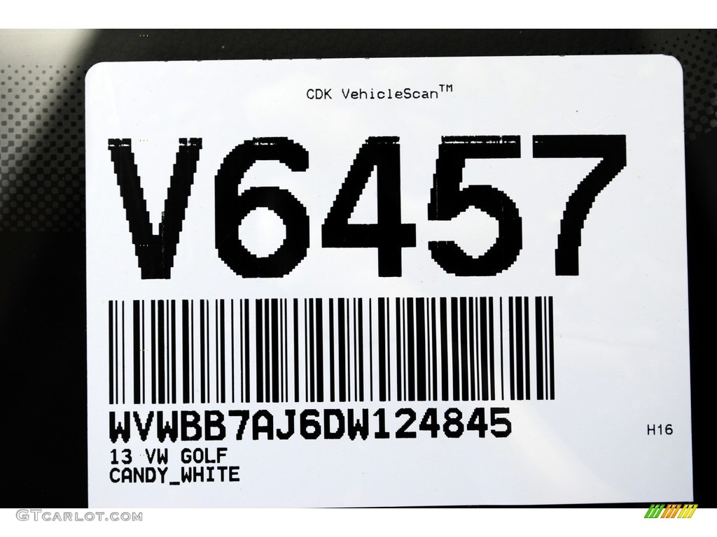 2013 Golf 2 Door - Candy White / Titan Black photo #20