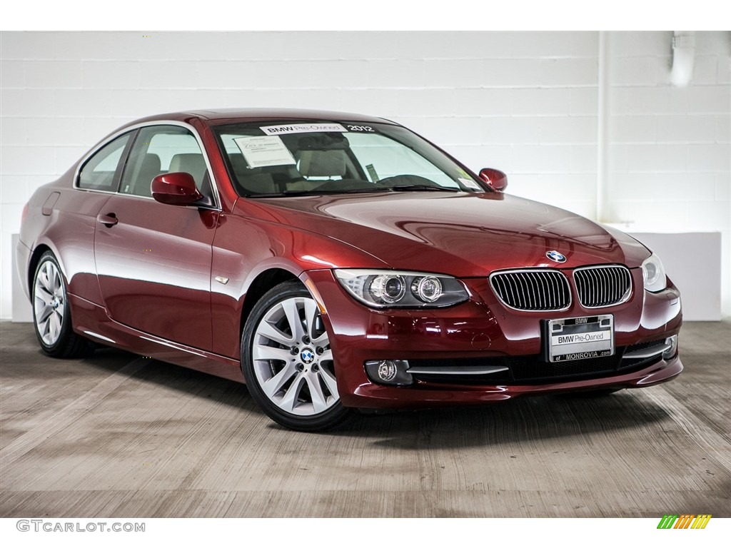 2012 3 Series 328i Coupe - Vermilion Red Metallic / Oyster/Black photo #12