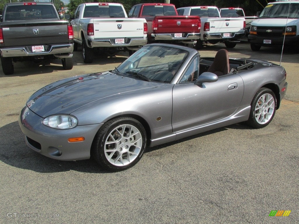 2002 MX-5 Miata SE Roadster - Titanium Gray Metallic / Saddle Brown photo #12