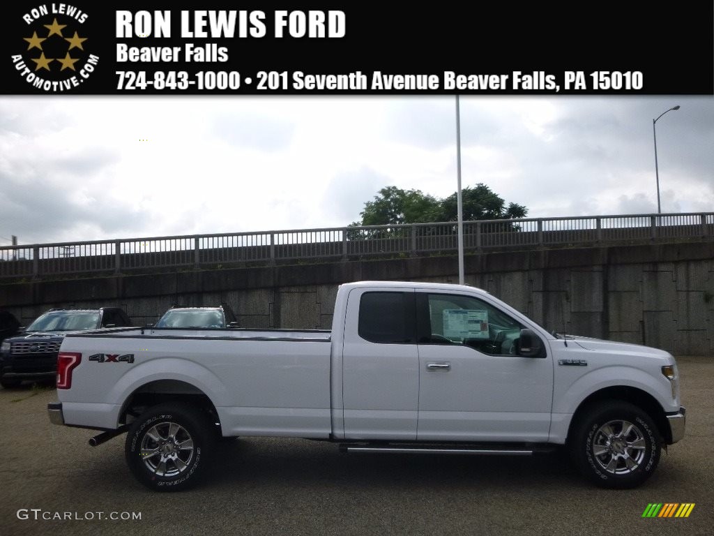 2016 F150 XLT SuperCab 4x4 - Oxford White / Medium Earth Gray photo #1