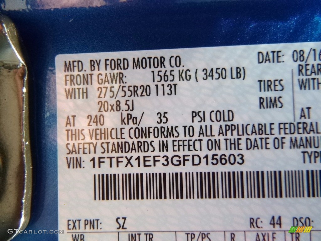 2016 F150 XLT SuperCab 4x4 - Blue Flame / Medium Earth Gray photo #14