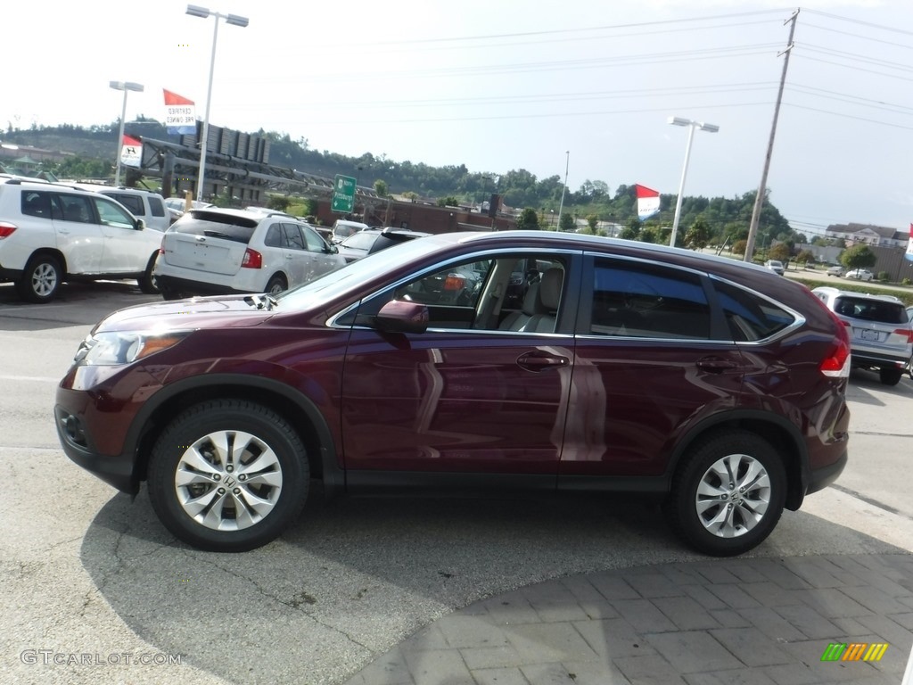 2014 CR-V EX-L AWD - Basque Red Pearl II / Gray photo #7