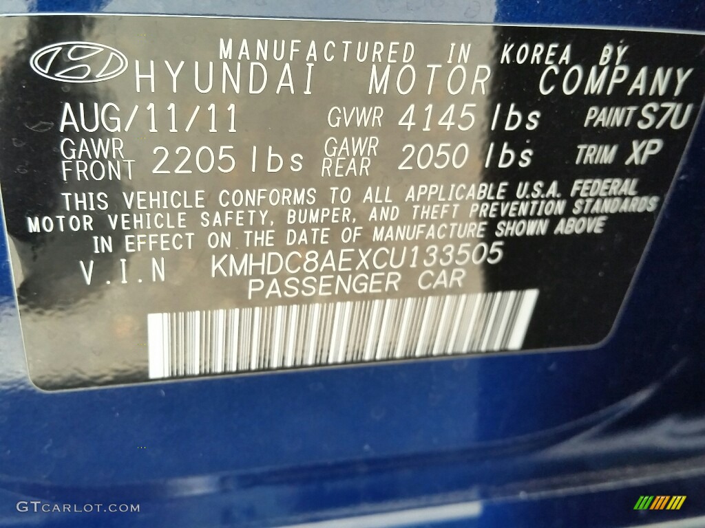 2012 Elantra SE Touring - Atlantic Blue / Black photo #32
