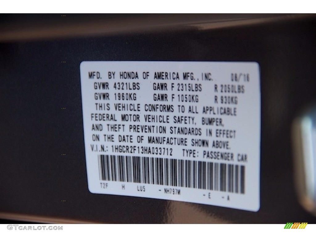 2017 Accord Color Code NH797M for Modern Steel Metallic Photo #115344887