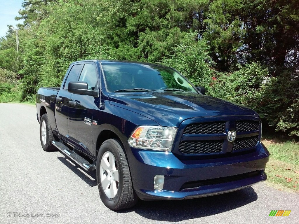 2014 1500 Express Quad Cab - True Blue Pearl Coat / Black/Diesel Gray photo #4