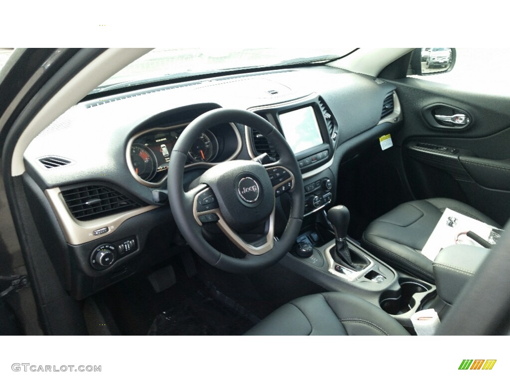 Black Interior 2017 Jeep Cherokee Limited 4x4 Photo #115355785