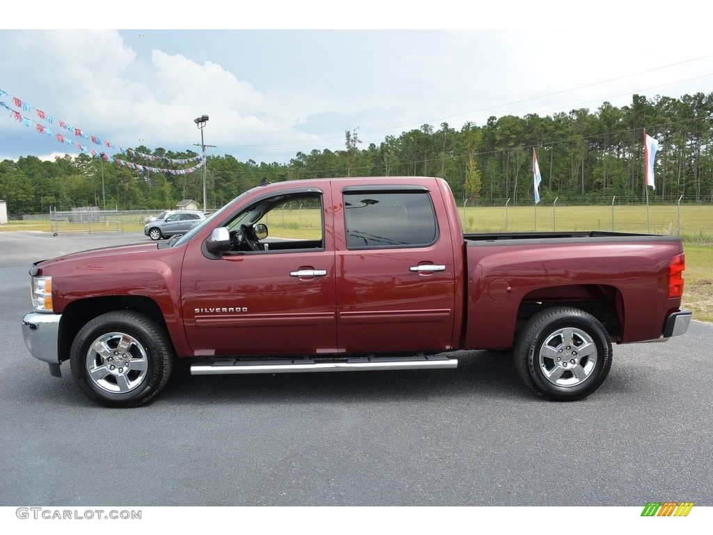 2013 Silverado 1500 LT Crew Cab - Deep Ruby Metallic / Light Cashmere/Dark Cashmere photo #9