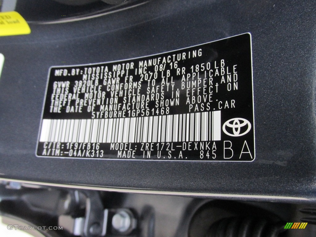 2016 Corolla LE Plus - Slate Metallic / Ash photo #32