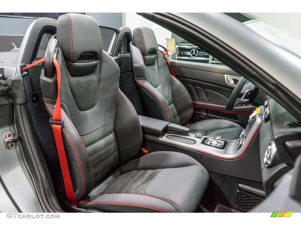Black/DINAMICA w/Red Stitching Interior 2017 Mercedes-Benz SLC 43 AMG Roadster Photo #115378854