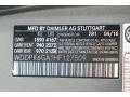 281: designo Magno Shadow Grey (Matte) 2017 Mercedes-Benz SLC 43 AMG Roadster Color Code