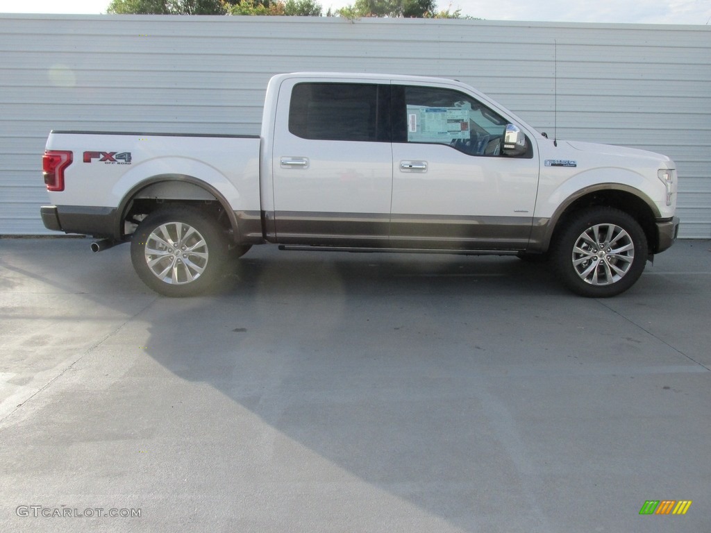 2016 F150 Lariat SuperCrew 4x4 - White Platinum / Medium Light Camel photo #3