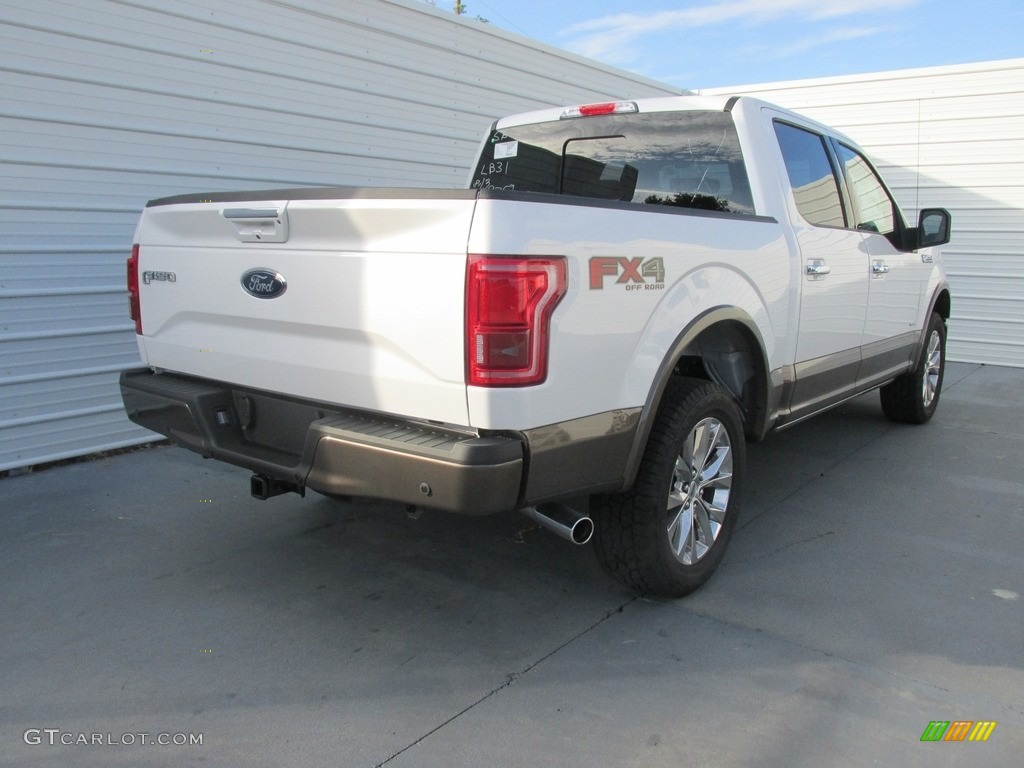 2016 F150 Lariat SuperCrew 4x4 - White Platinum / Medium Light Camel photo #4