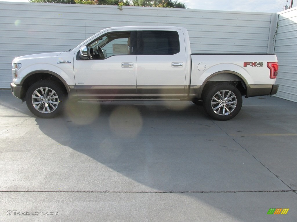 2016 F150 Lariat SuperCrew 4x4 - White Platinum / Medium Light Camel photo #6