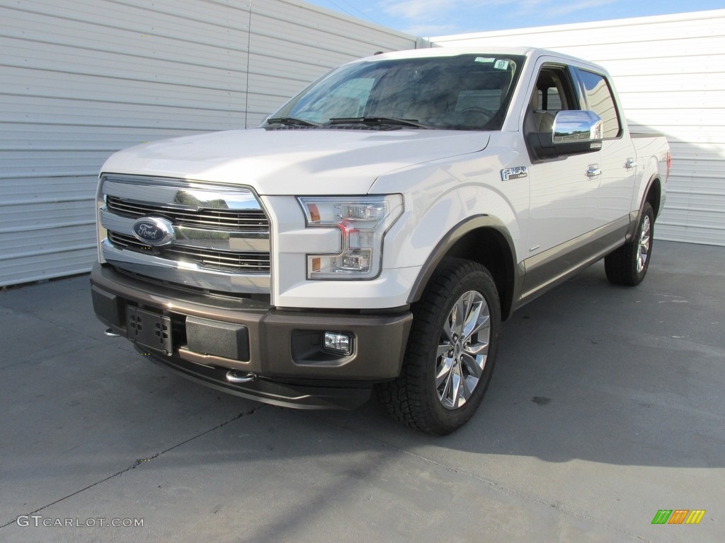 2016 F150 Lariat SuperCrew 4x4 - White Platinum / Medium Light Camel photo #7