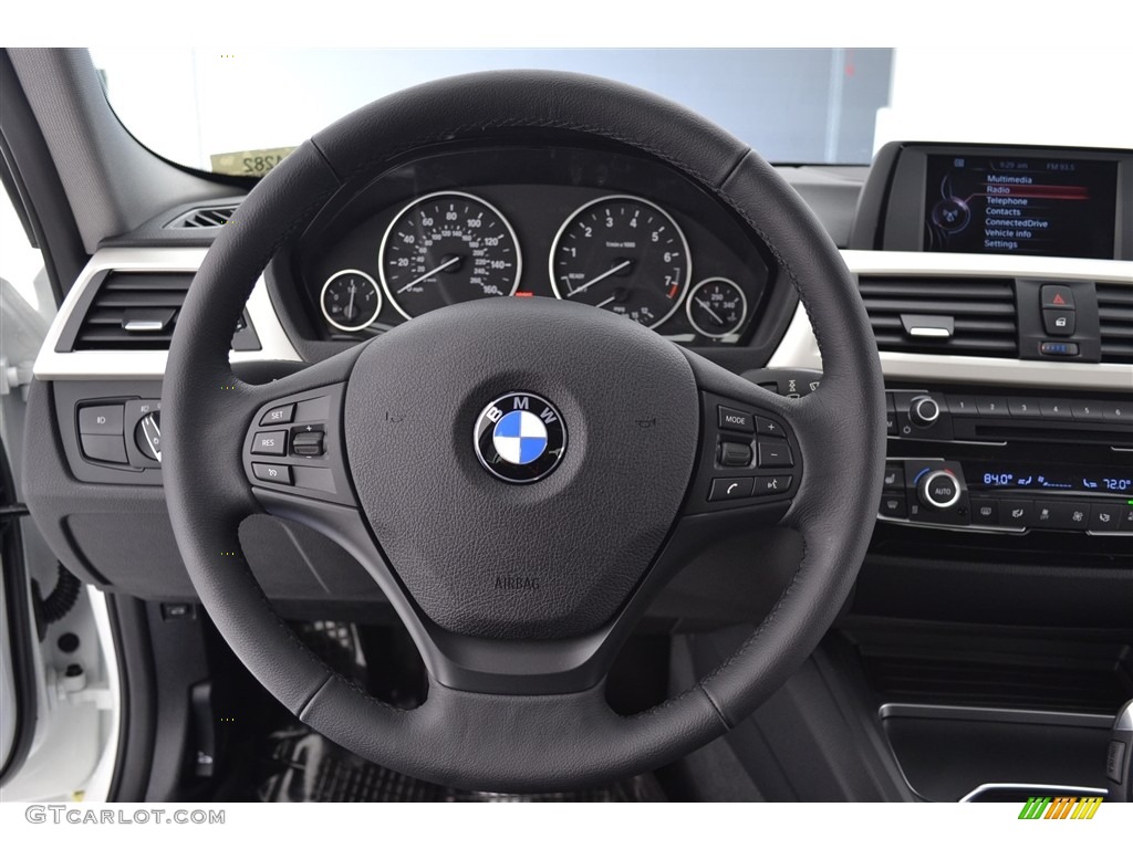 2017 BMW 3 Series 320i Sedan Black Steering Wheel Photo #115388202