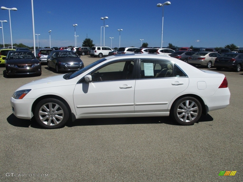 2007 Accord EX-L V6 Sedan - Taffeta White / Ivory photo #4
