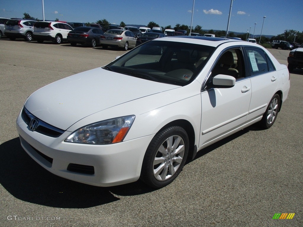 2007 Accord EX-L V6 Sedan - Taffeta White / Ivory photo #5