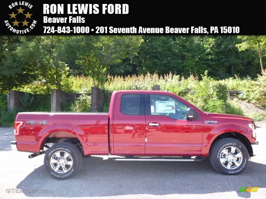 2016 F150 XLT SuperCab 4x4 - Ruby Red / Medium Earth Gray photo #1