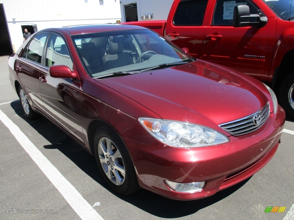 2005 Camry XLE V6 - Salsa Red Pearl / Taupe photo #3