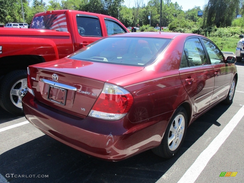 2005 Camry XLE V6 - Salsa Red Pearl / Taupe photo #4