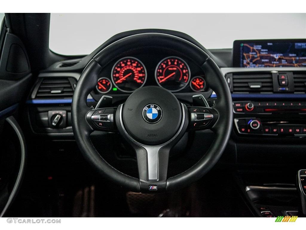 2014 BMW 4 Series 428i Coupe Black Steering Wheel Photo #115395906