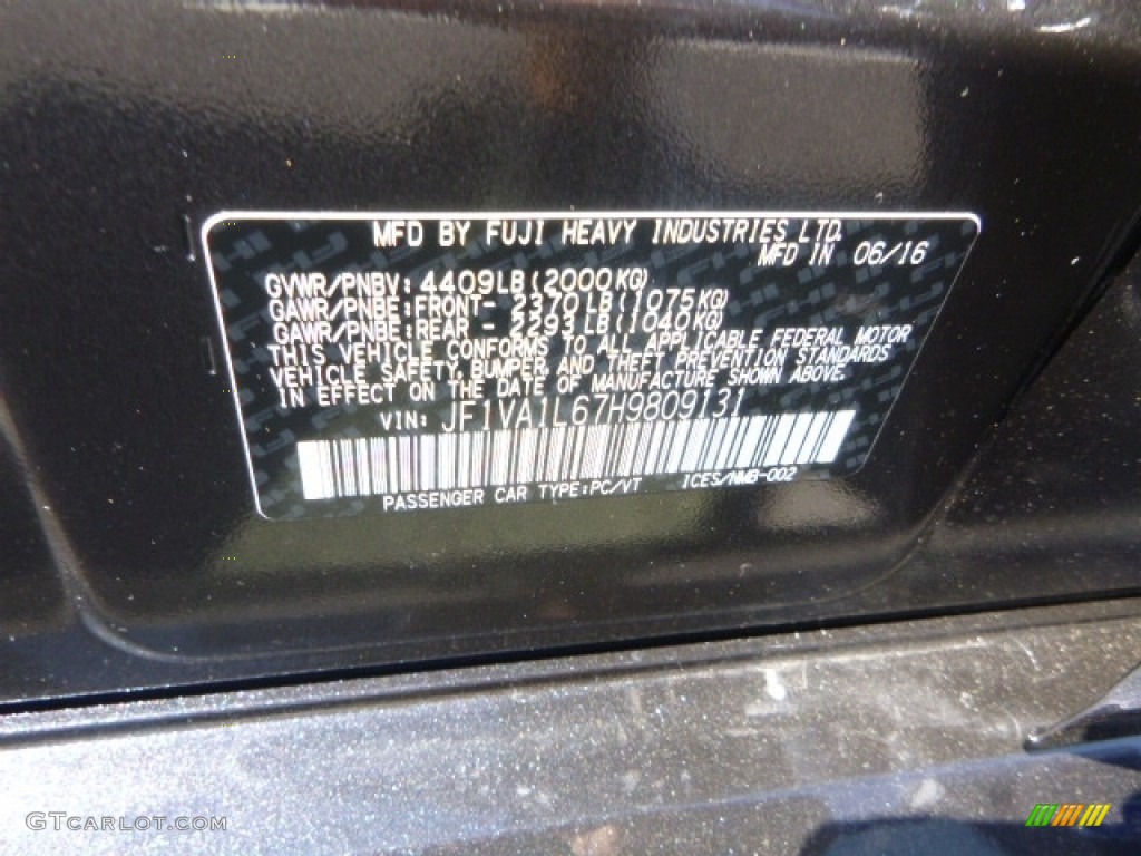 2017 WRX Limited - Dark Gray Metallic / Carbon Black photo #18