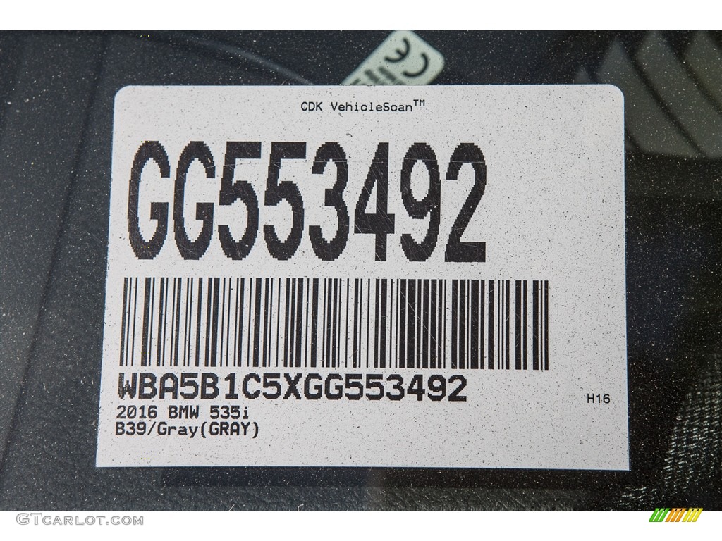 2016 5 Series 535i Sedan - Mineral Grey Metallic / Black photo #7