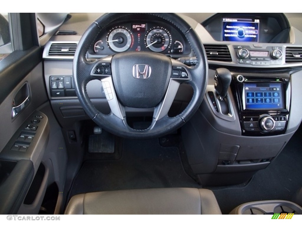 2014 Odyssey EX-L - Alabaster Silver Metallic / Truffle photo #5