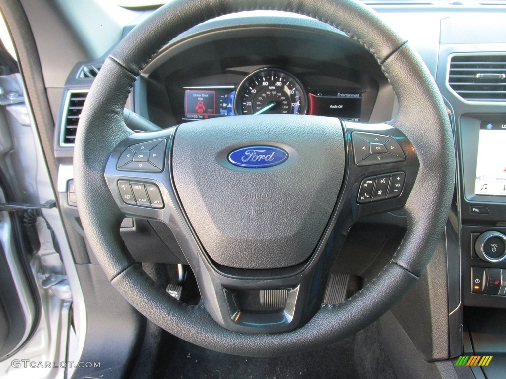 2017 Ford Explorer XLT Ebony Black Steering Wheel Photo #115402749