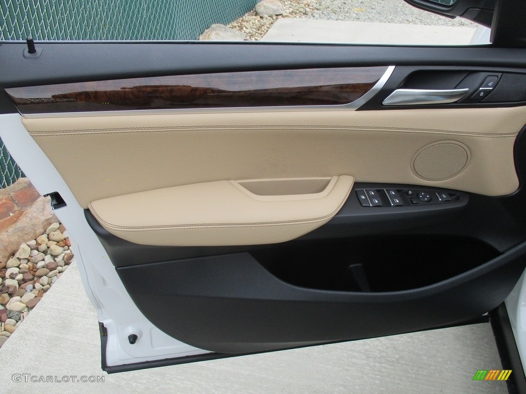 2017 BMW X4 xDrive28i Beige/Black Door Panel Photo #115402770