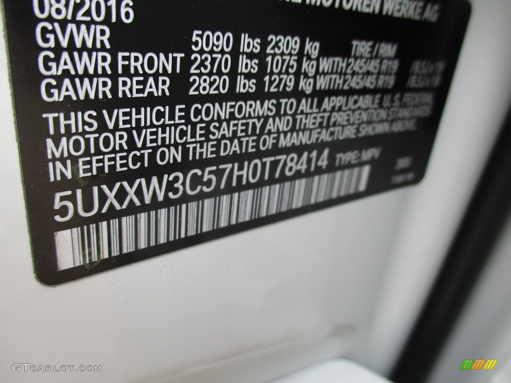 2017 X4 xDrive28i - Alpine White / Beige/Black photo #19