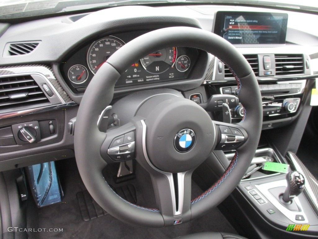 2017 BMW M3 Sedan Black Steering Wheel Photo #115403884