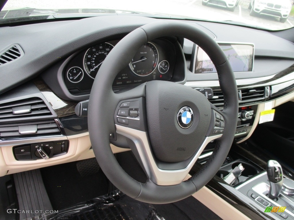 2017 BMW X5 xDrive35i Canberra Beige/Black Steering Wheel Photo #115406514