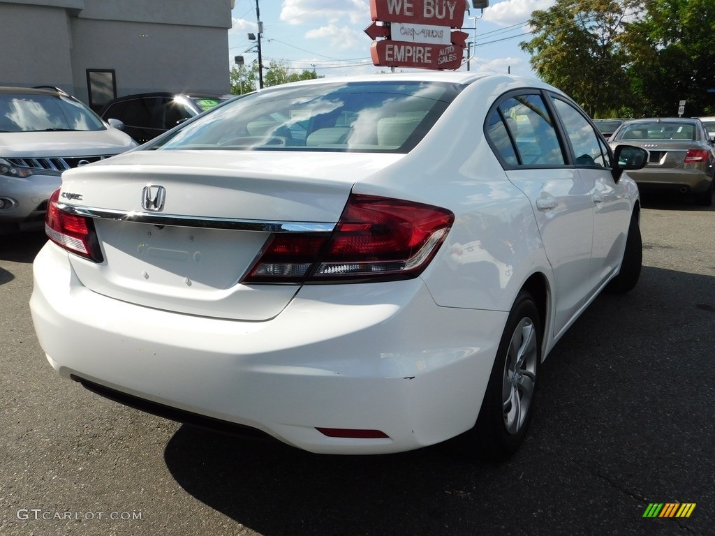 2014 Civic LX Sedan - Taffeta White / Beige photo #3