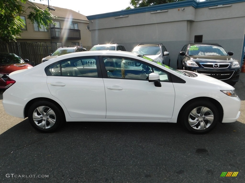 2014 Civic LX Sedan - Taffeta White / Beige photo #8