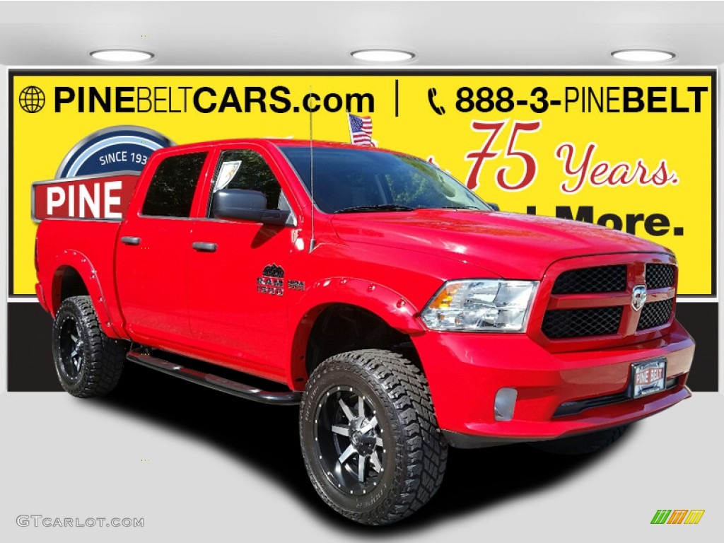 2014 1500 Express Crew Cab 4x4 - Flame Red / Black/Diesel Gray photo #1