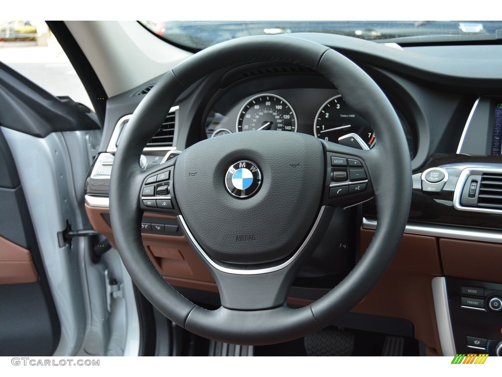 2016 BMW 5 Series 535i xDrive Gran Turismo Mocha Steering Wheel Photo #115420293