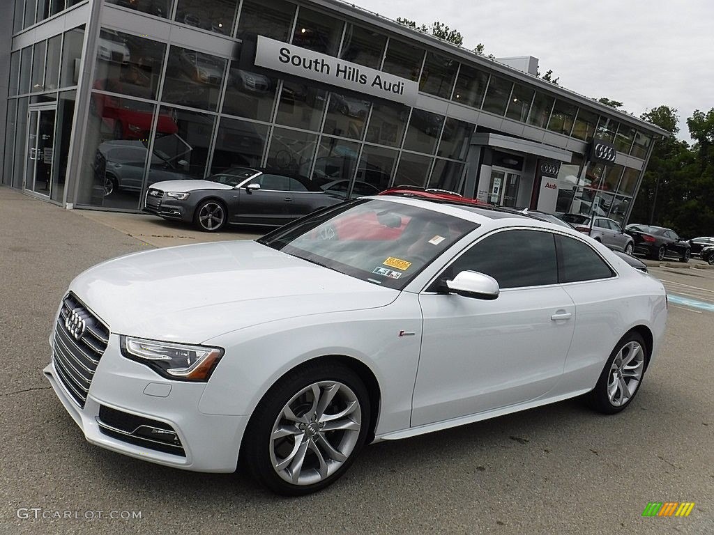 2013 S5 3.0 TFSI quattro Coupe - Glacier White Metallic / Black/Magma Red photo #1