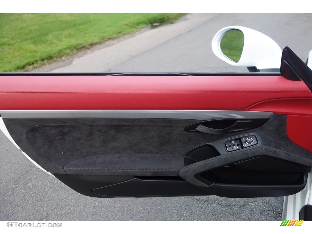 2016 Porsche Boxster Spyder Garnet Red/Black Door Panel Photo #115423311
