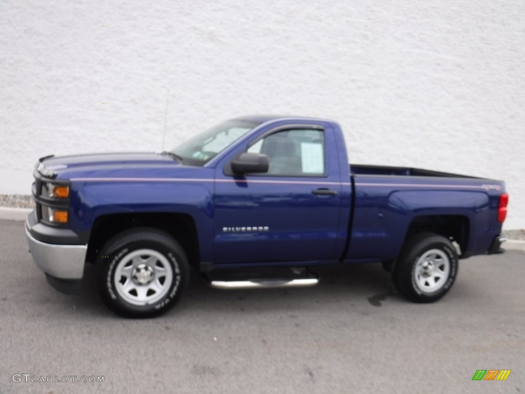 2014 Silverado 1500 WT Regular Cab 4x4 - Blue Topaz Metallic / Jet Black/Dark Ash photo #2