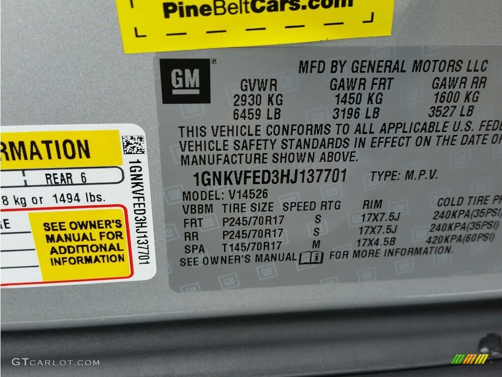 2017 Traverse LS AWD - Silver Ice Metallic / Dark Titanium/Light Titanium photo #10