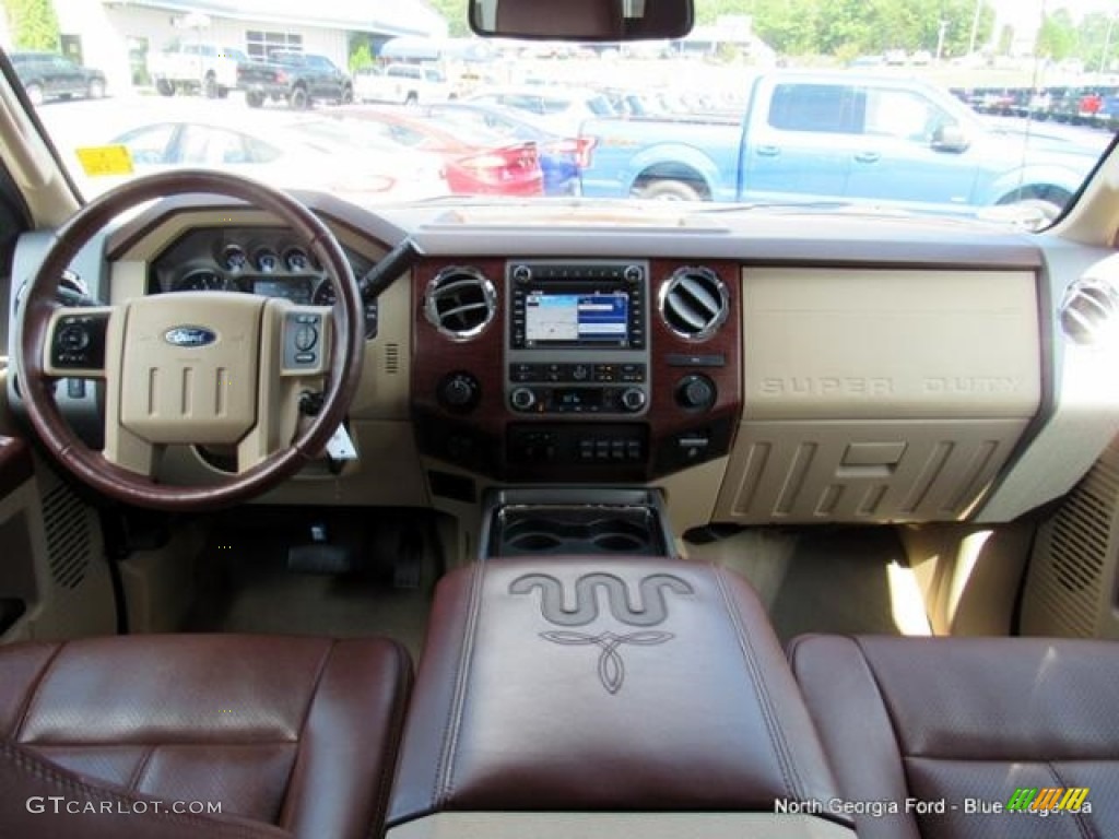 2012 F250 Super Duty King Ranch Crew Cab 4x4 - Green Gem Metallic / Chaparral Leather photo #17