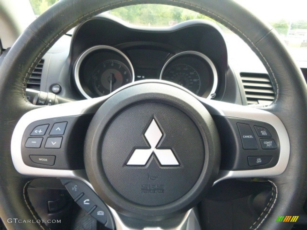 2012 Lancer Evolution GSR - Phantom Black / Black Recaro photo #19