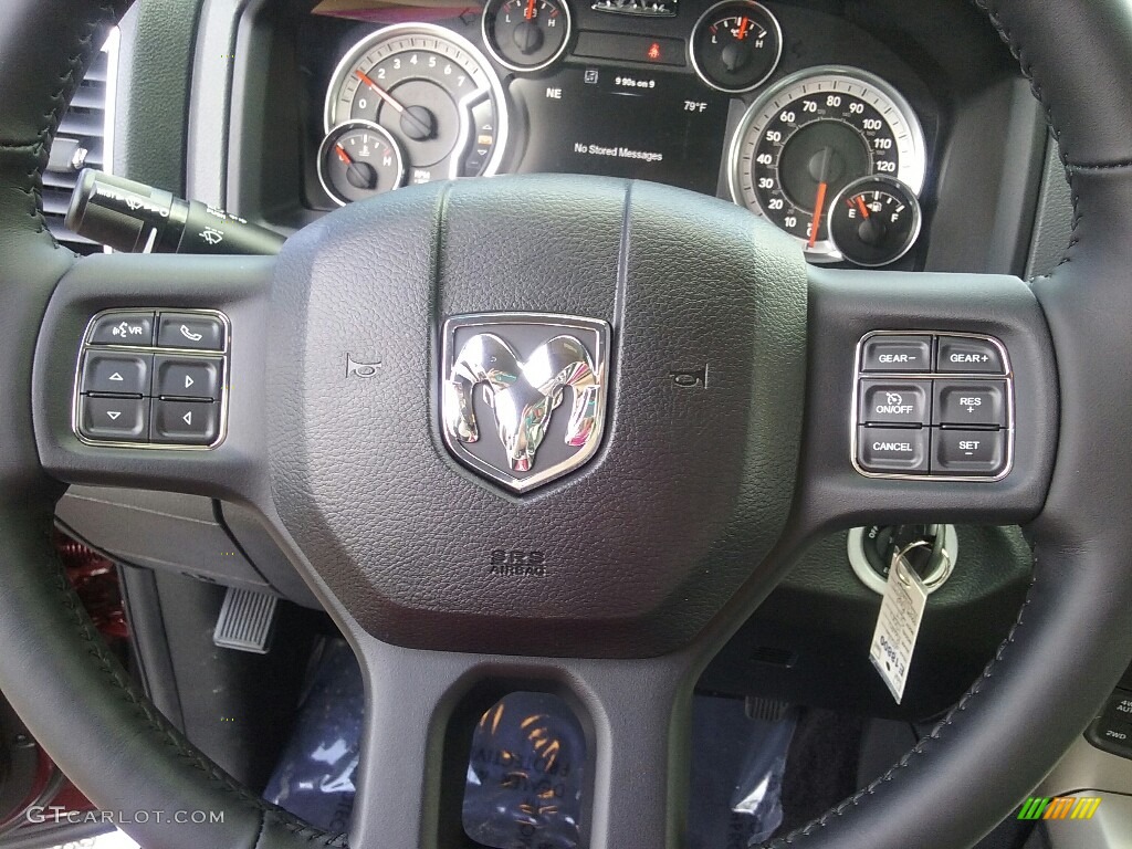 2017 Ram 1500 Big Horn Crew Cab 4x4 Black/Diesel Gray Steering Wheel Photo #115445409