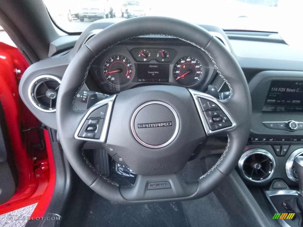 2017 Chevrolet Camaro LT Coupe Jet Black Steering Wheel Photo #115452689