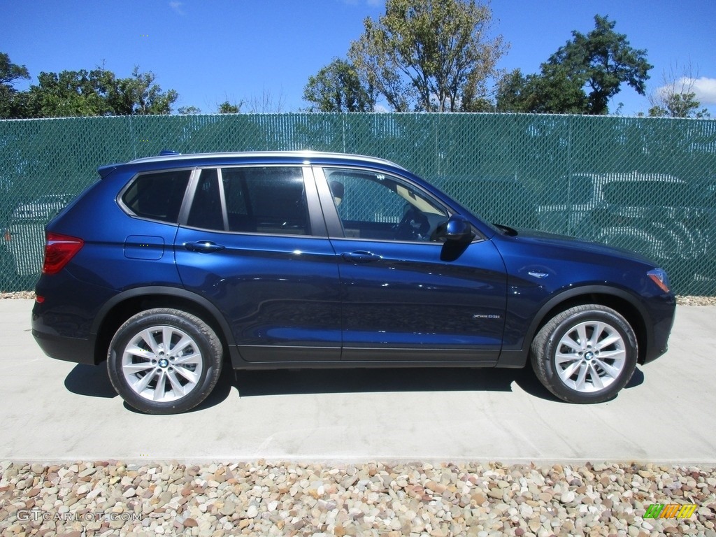 2017 X3 xDrive28i - Deep Sea Blue Metallic / Oyster photo #2