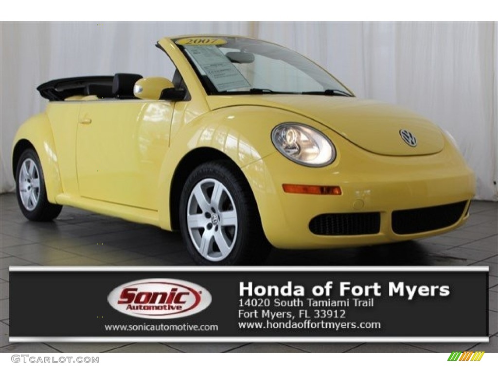 2007 New Beetle 2.5 Convertible - Sunflower Yellow / Black photo #1