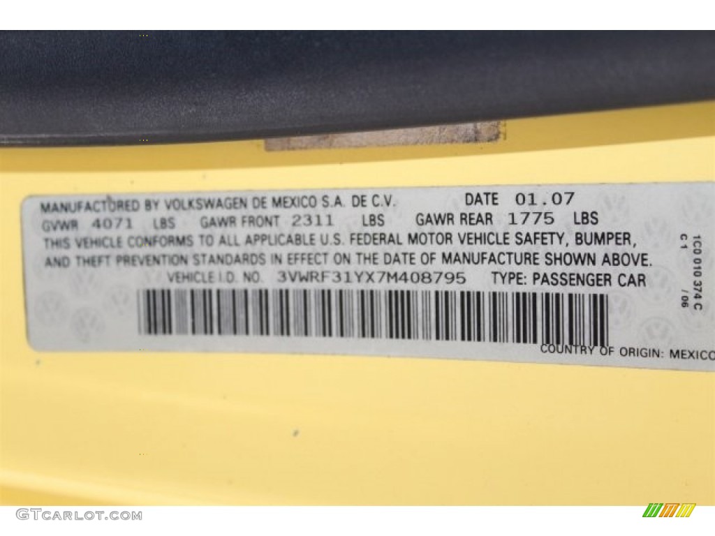 2007 New Beetle 2.5 Convertible - Sunflower Yellow / Black photo #27