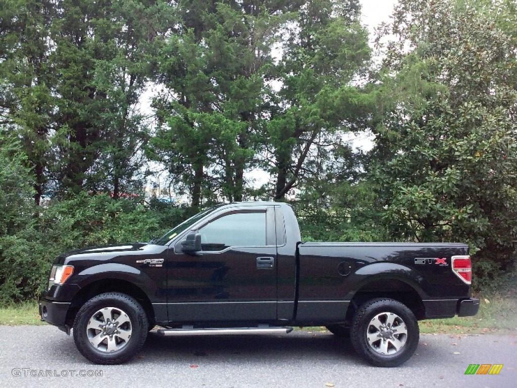 2013 F150 STX Regular Cab 4x4 - Tuxedo Black Metallic / Steel Gray photo #1