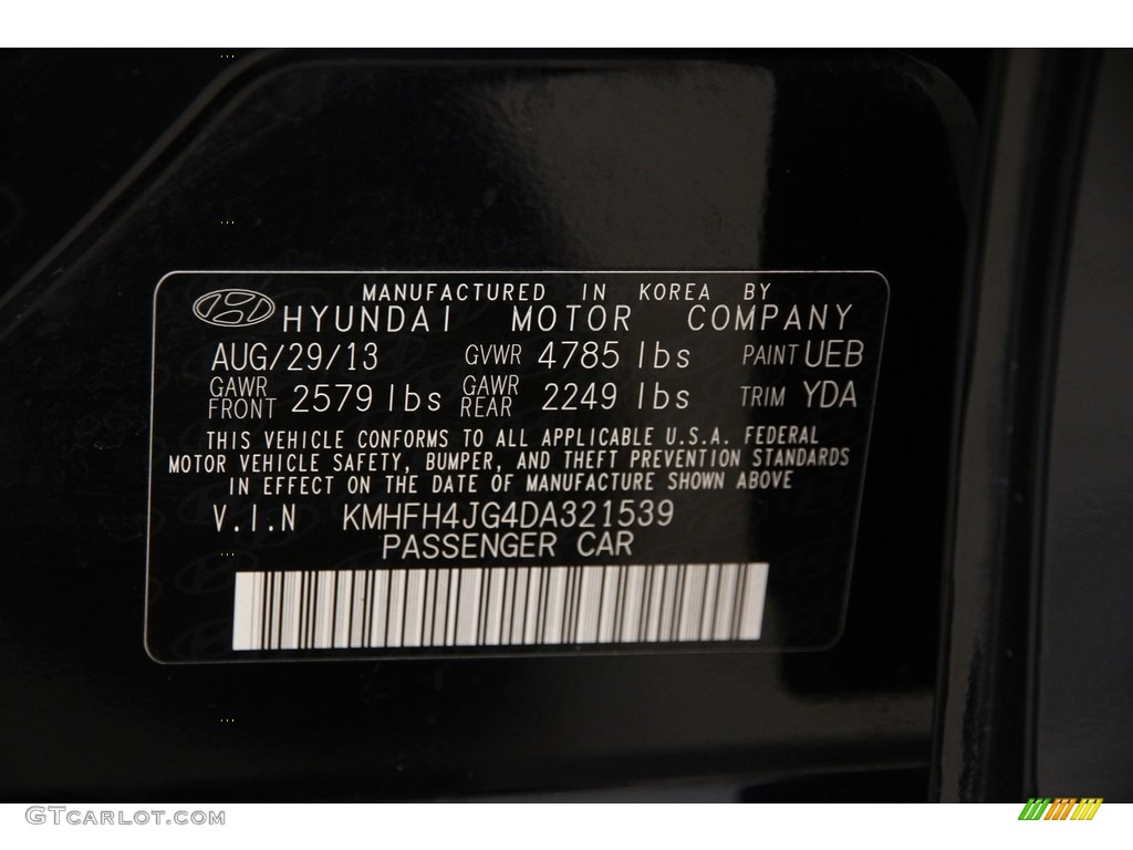 2013 Azera  - Midnight Blue Pearl / Camel photo #24